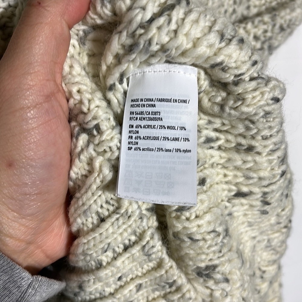 American Eagle Chunky Knit Cream Grey Sweater Dress Size XXS - Picture 5 of 6